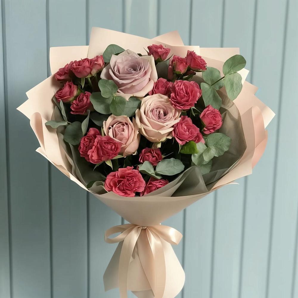 Букет цветов из: Гвоздики и Розы в Манаскенте