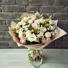 Букет цветов из:  Альстромерии, Розы и Хризантемы в Манаскенте