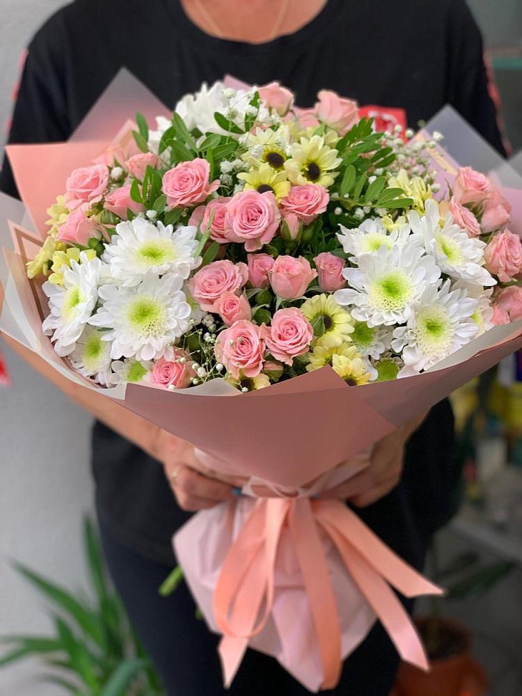 Букет цветов из: Розы и Хризантемы в Манаскенте