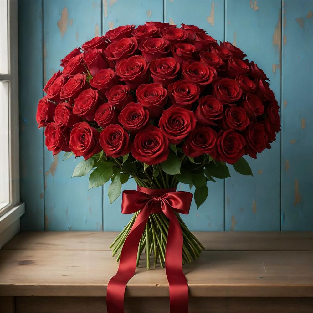 Букет Красные розы Блэк Меджик в Манаскенте