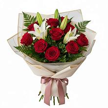 Букет цветов из:  Лилии и Розы в Манаскенте