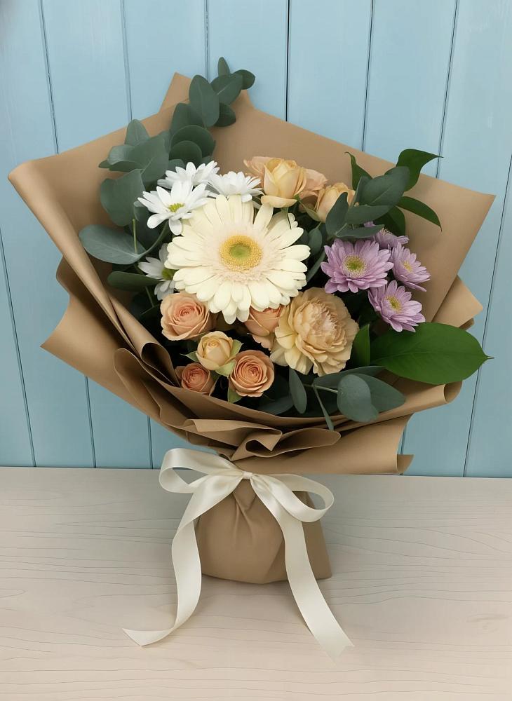 Букет цветов из: Герберы и Хризантемы в Манаскенте