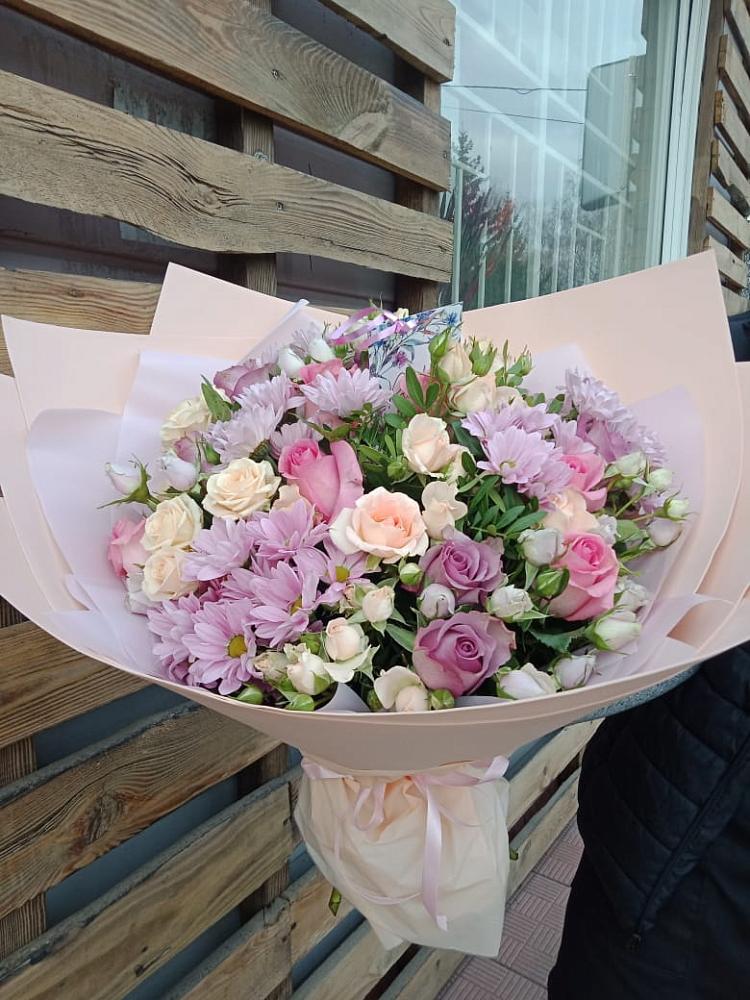 Букет цветов из: Розы и Хризантемы в Манаскенте