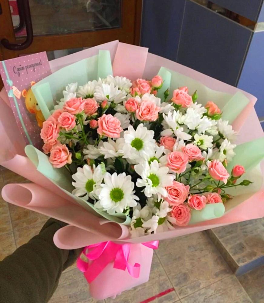 Букет цветов из: Розы и Хризантемы в Манаскенте