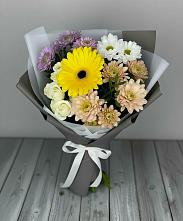 Букет цветов из:  Розы, Герберы и Хризантемы в Манаскенте