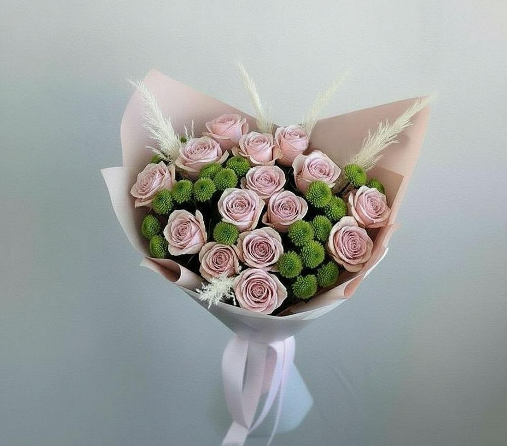 Букет цветов из: Розы и Хризантемы в Манаскенте