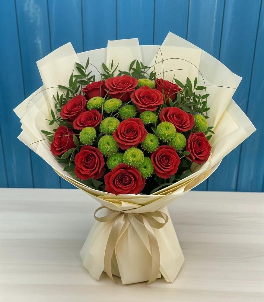 Букет цветов из: Розы и Хризантемы в Манаскенте