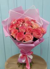 Букет 15 Розовых роз Равель в Манаскенте